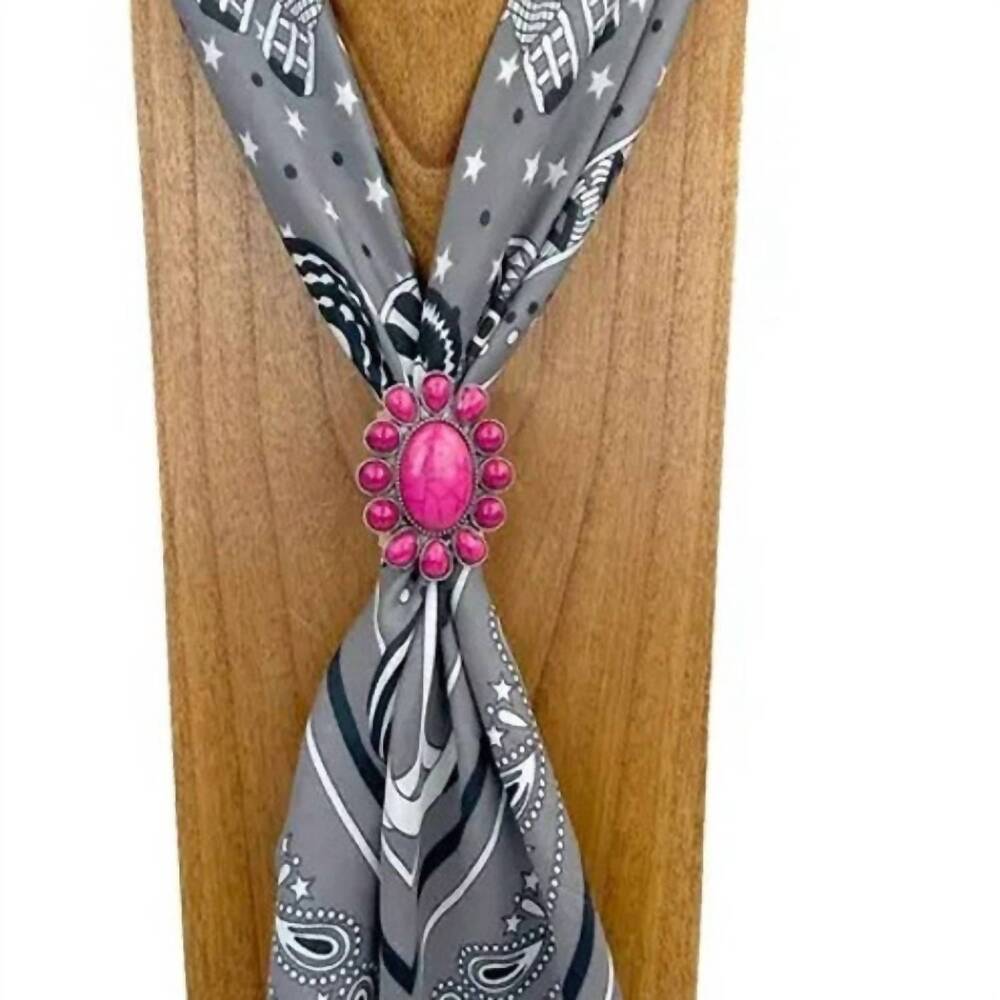 NEW WESTERN ELITE JEWELRY women's western silver tone stones wild rag scarf slid